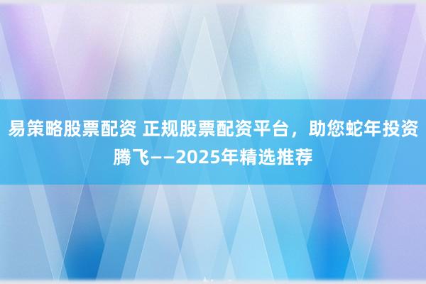 易策略股票配资 正规股票配资平台，助您蛇年投资腾飞——2025年精选推荐